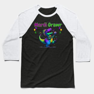 Funny Mardi Gras Dinosaur Lover Mardi Gras Party Baseball T-Shirt